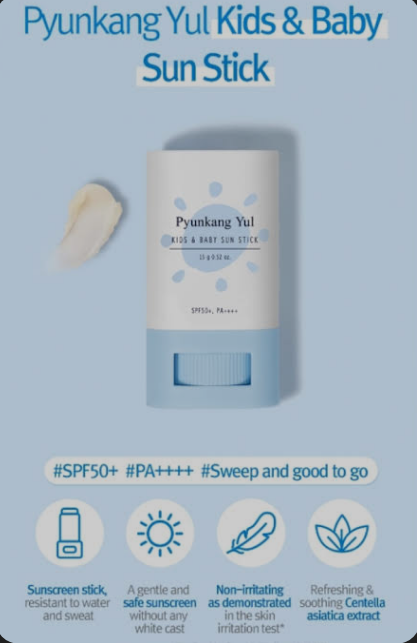 Pyunkang Yul Stick solaire pour enfants et bébés (SPF 50+ PA++++) 15 g
