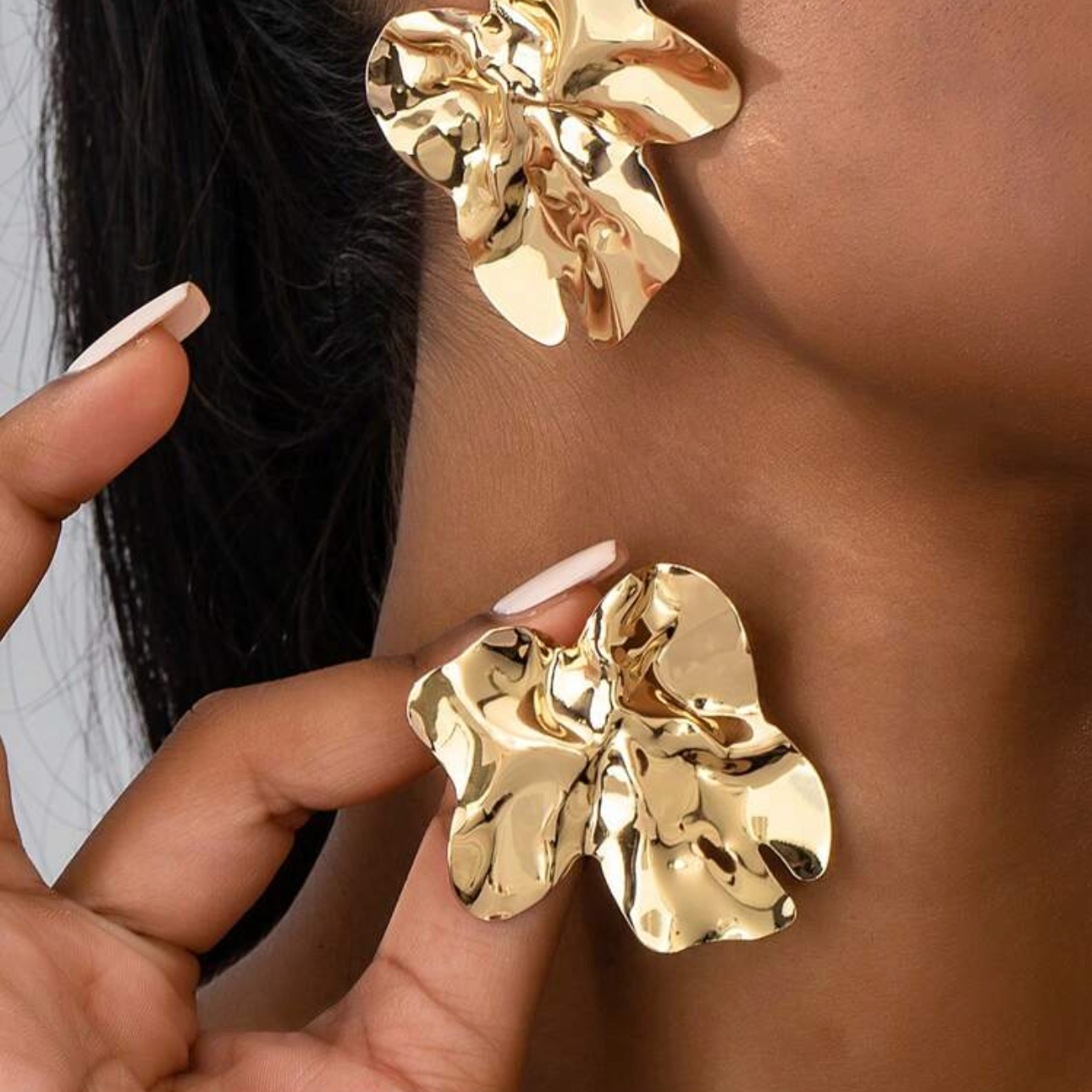Boucles d'oreilles à clou en fer géométriques chics, convenant pour les mariages, les fêtes et le port quotidien