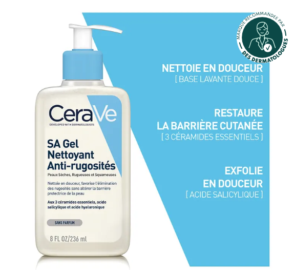Cerave Body SA Gel Nettoyant A L'acide Salicylique Peaux Seches Et Rugueuse 236ml