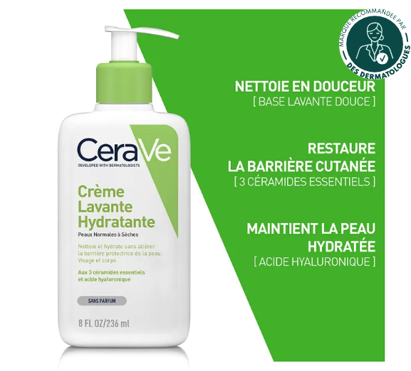 Cerave Cleanser Corps Creme Lavante Hydratante Visage Et Corps Peaux Normales A Seches 236ml