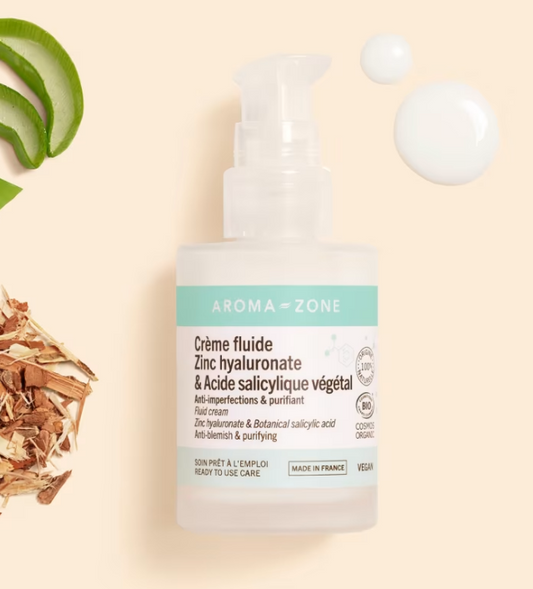 Crème fluide Zinc hyaluronate & Acide salicylique végétal 50ML