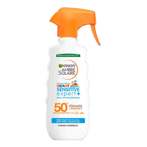 GARNIER AMBRE SOLAIRE Spray Gâchette Sensitive Expert+ Très Haute Protection FPS 50+ 270ml