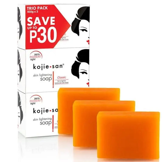 Kojie San savon Skin Lightening Soap (Kojic Acid Soap) 100G Pack Of 3