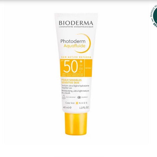 Bioderma Photoderm Aquafluide Texture ultra-légère hydratante SPF50+ Peaux sensibles 40ml