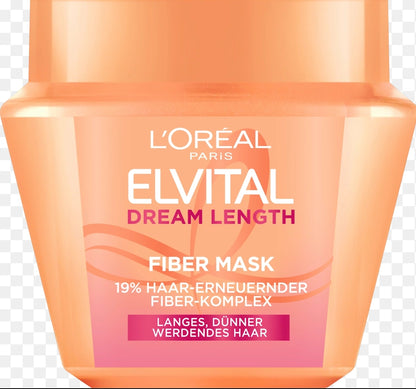 L'Oréal Paris Elvital Dream Length Fiber Mask (19% Haar-Erneuernder Fiber-Komplex, designed for long, thinning/damaged hair)300ml