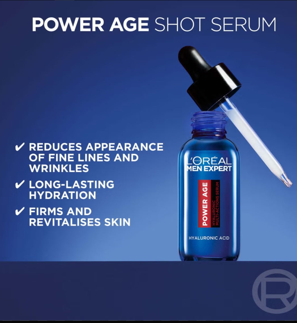 L'Oréal Paris Men Expert Power Age Hyaluronic Acid Multi-Action Serum (French packaging: Sérum Multi-Action Acide Hyaluronique)30ml