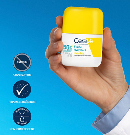 CeraVe Fluide Hydratant Invisible SPF50 Haute Protection
