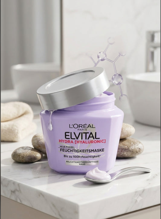 That is the L'Oréal Elvital Hydra Hyaluronic Mask (72h moisture hair mask with hyaluronic acid)300ml