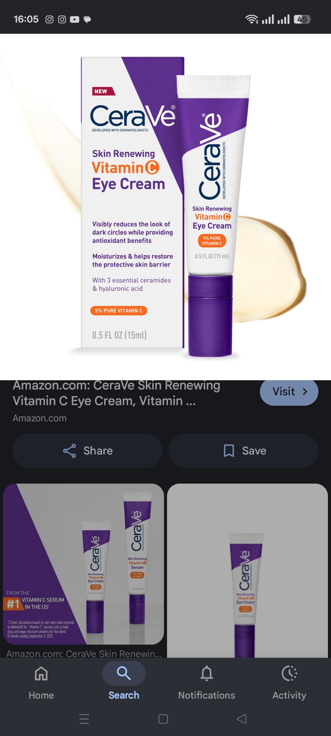 CeraVe Skin Renewing Vitamin C Eye Cream