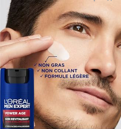 L'Oréal Paris Men Expert Power Age Revitalising Moisturiser (French packaging: Soin Revitalisant Acide Hyaluronique)50ml