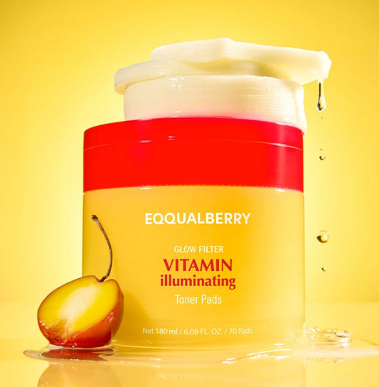 eqqualberry vitamin illuminating toner pads 180ml