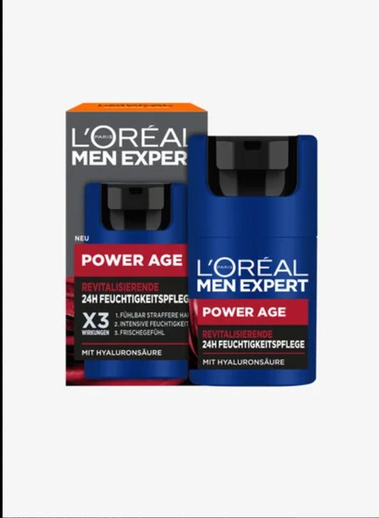 L'Oréal Paris Men Expert Power Age Revitalising Moisturiser (French packaging: Soin Revitalisant Acide Hyaluronique)50ml