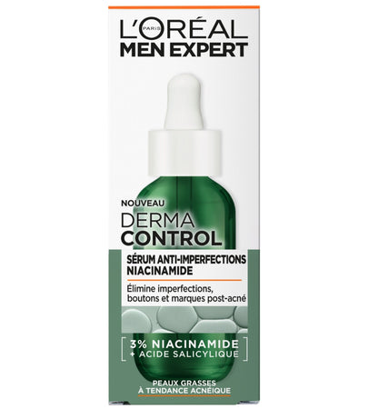 L'Oréal Paris Men Expert Derma Control Sérum Anti-Imperfections Niacinamide (3% Niacinamide + Acide Salicylique) 30ml