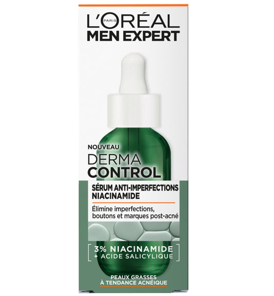 L'Oréal Paris Men Expert Derma Control Sérum Anti-Imperfections Niacinamide (3% Niacinamide + Acide Salicylique) 30ml