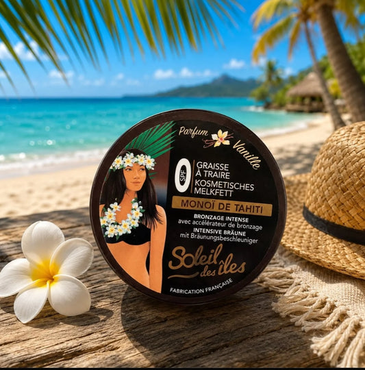 Soleil Des Îles Graisse à traire Bronzage Intense Monoï de tahiti Vanille