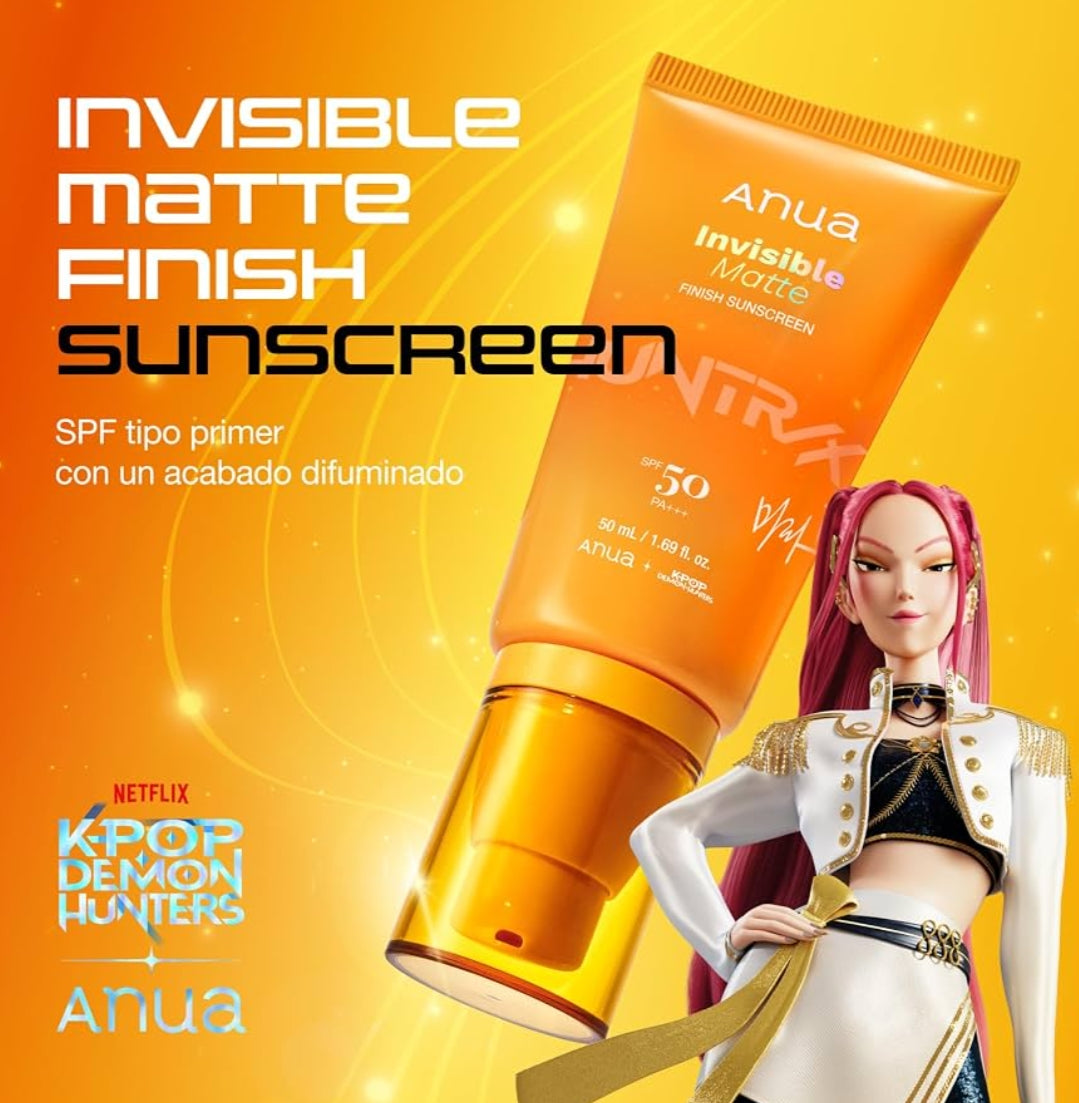 anua invisible matte finish sunscreen spf50+ pa++++